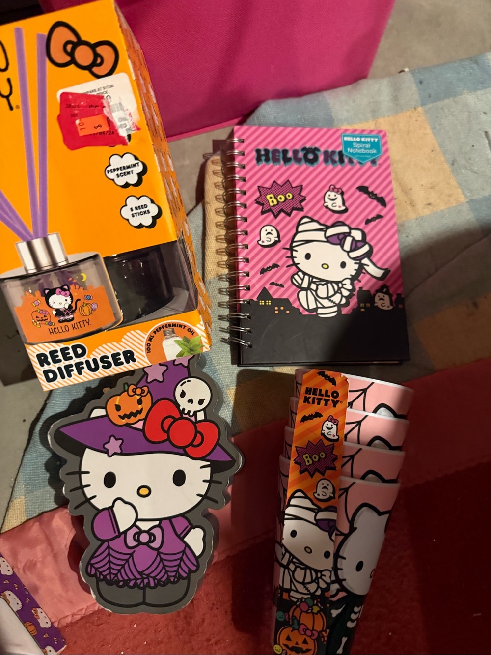 Hello Kitty Halloween bundle-4 cups/notebook, diffuser & plaque